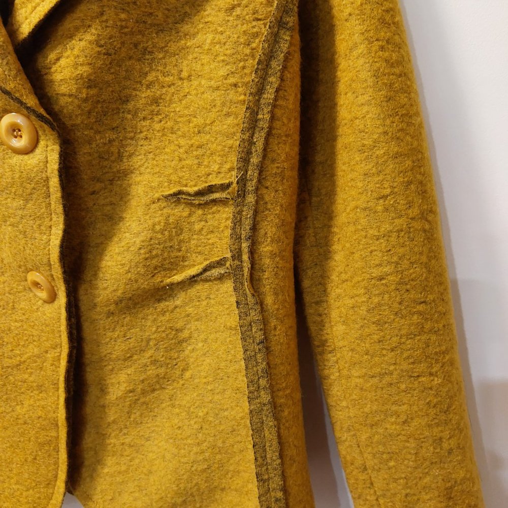 MARISA & MARIE Italian Made Wool Blend Tailored Blazer - Mustard - Size L/M - Picture 5 of 9